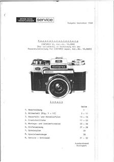 Zeiss Ikon Contarex Accessories manual. Camera Instructions.